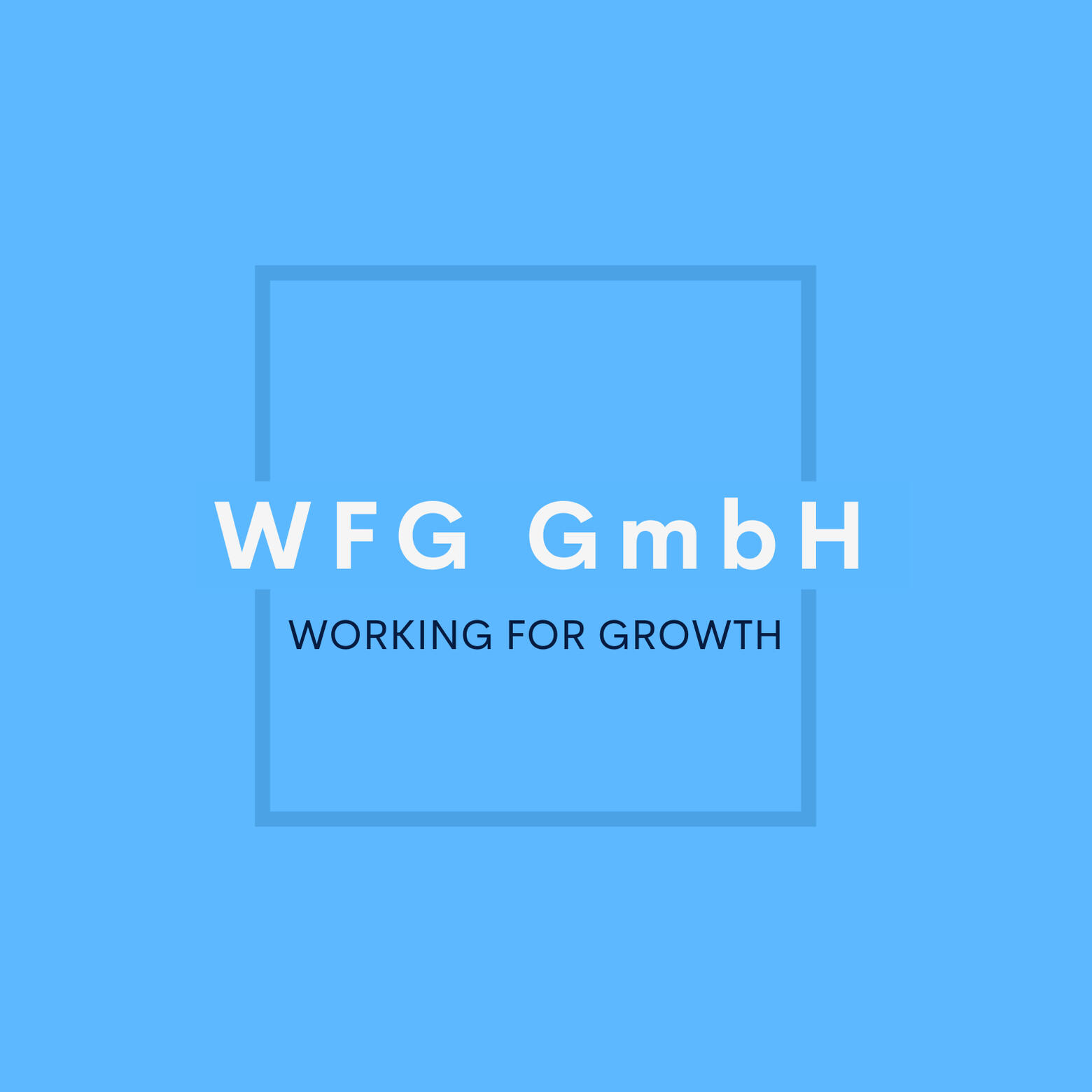 Blaues WFG Logo mit Working for Growth